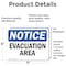 Signmission Evacuation Area, 7 in W x Rectangle, Vinyl Decal OS-2PACK-NS-D-57-L-12182 - alternate 3